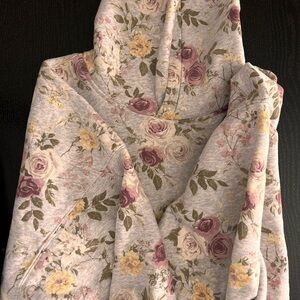 Abercrombie & Fitch Floral Sunday hoodie- Gray and Purple